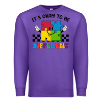 Purple It's Okay To Be Different Premium Sweatshirt - CowhideDigitalArt