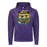 Cloud Purple Ohio Map Sunflower Cactus Serape Vintage Hoodie - RanaPortraitStore
