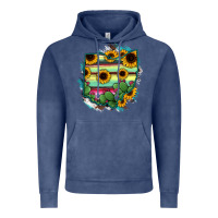 Vintage Denim Ohio Map Sunflower Cactus Serape Vintage Hoodie - RanaPortraitStore