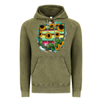 Vintage Olive Ohio Map Sunflower Cactus Serape Vintage Hoodie - RanaPortraitStore