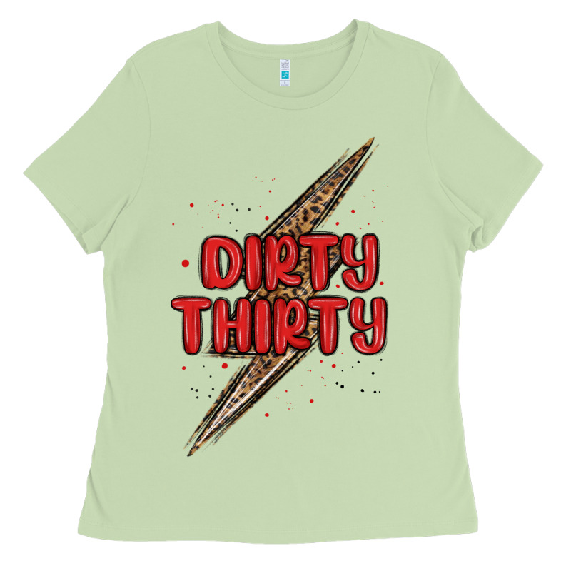 Dirty Thirty Lightning Bolt Ladies Tee by MaliasSmallBusiness | Teevron