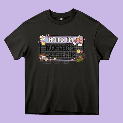 Hello Im Mentally At The Bookstore Heavy Core Tee Designed By Maliassmallbusiness