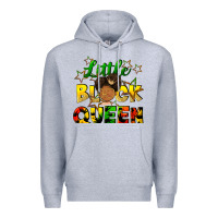 Heather Grey Little black queen Premium Hoodie - FaDigitalArtStudio