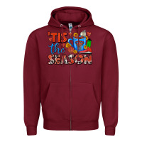 Burgundy tis the season  basketball coffee mug Zipper Hoodie - FaDigitalArtStudio