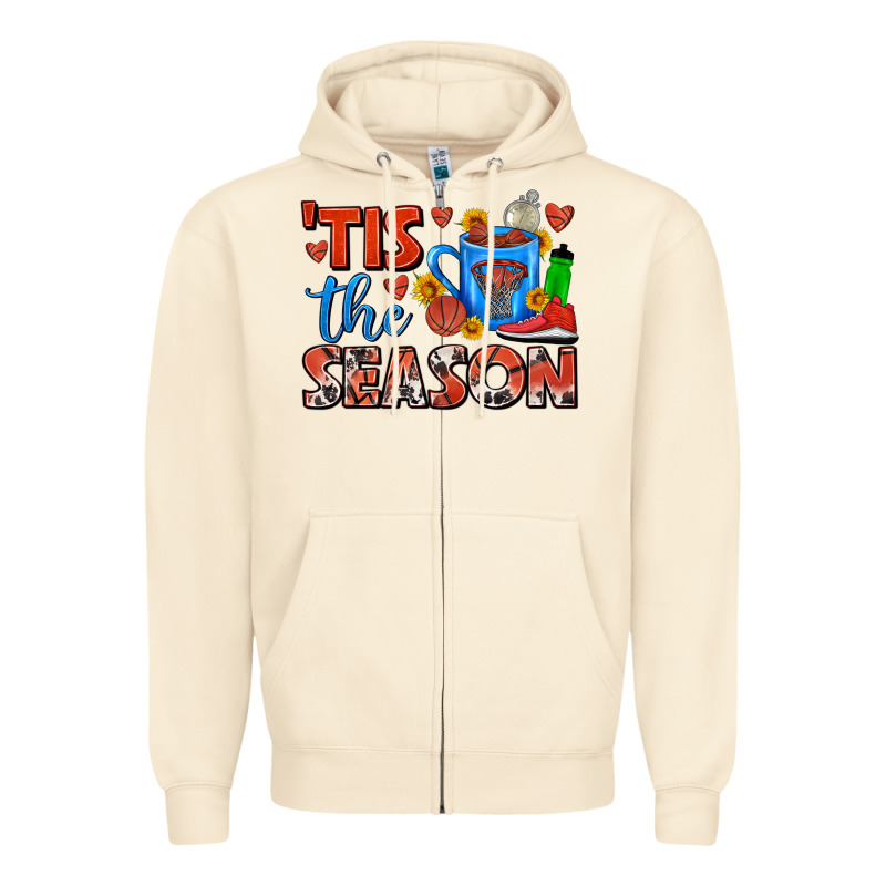 Tis The Season  Basketball Coffee Mug Zipper Hoodie by FaDigitalArtStudio | Teevron