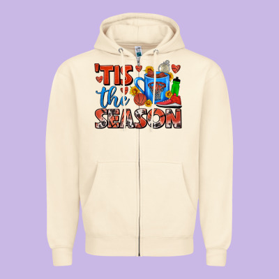 Tis The Season  Basketball Coffee Mug Zipper Hoodie Designed By Fadigitalartstudio