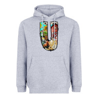 Heather Grey farm life alphabet lowercase letters u Heavyweight Hoodie - BundleAndBundleShop