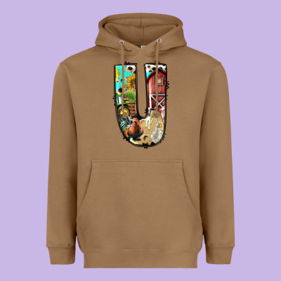 Farm Life Alphabet Lowercase Letters U Heavyweight Hoodie Designed By Bundleandbundleshop