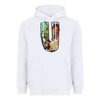 White farm life alphabet lowercase letters u Heavyweight Hoodie - BundleAndBundleShop