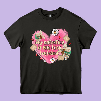 My Valentine Is My Look Boyfriend Heavy Core Tee Designed By Maliassmallbusiness