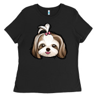 Black shih tzu Ladies Tee - Jasminsmagicworld
