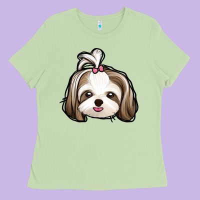 Shih Tzu Ladies Tee Designed By Jasminsmagicworld