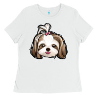 White shih tzu Ladies Tee - Jasminsmagicworld