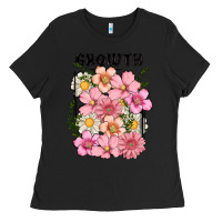 Black growth flower Ladies Tee - MaliasSmallBusiness