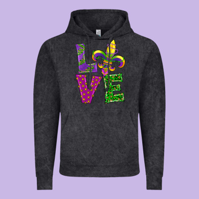 Mardi Gras Love Vintage Hoodie Designed By Ranaportraitstore