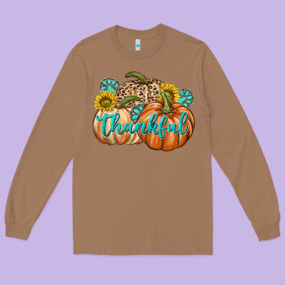 Thankful Long Sleeve Tee Designed By Texasbilliewilder