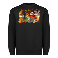 Black fall coffee cups Heavyweight Sweatshirt - CowGirlArtShop