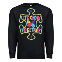 Black Let s Grow Together Premium Sweatshirt - CowhideDigitalArt