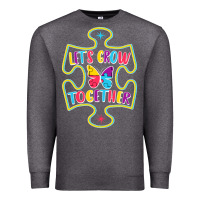 Charcoal Heather Let s Grow Together Premium Sweatshirt - CowhideDigitalArt