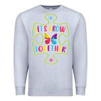 Heather Grey Let s Grow Together Premium Sweatshirt - CowhideDigitalArt
