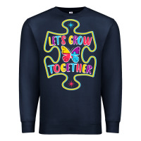 Navy Let s Grow Together Premium Sweatshirt - CowhideDigitalArt