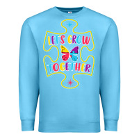 Ocean Blue Let s Grow Together Premium Sweatshirt - CowhideDigitalArt