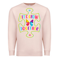 Pale Pink Let s Grow Together Premium Sweatshirt - CowhideDigitalArt