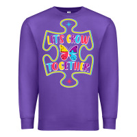 Purple Let s Grow Together Premium Sweatshirt - CowhideDigitalArt