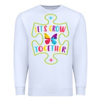 White Let s Grow Together Premium Sweatshirt - CowhideDigitalArt