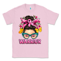 Bubblegum Pink cancer warrior messy bun Classic Tee - BarkalooDesign