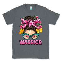 Charcoal Heather cancer warrior messy bun Classic Tee - BarkalooDesign