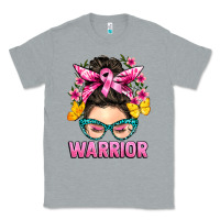 Heather Grey cancer warrior messy bun Classic Tee - BarkalooDesign