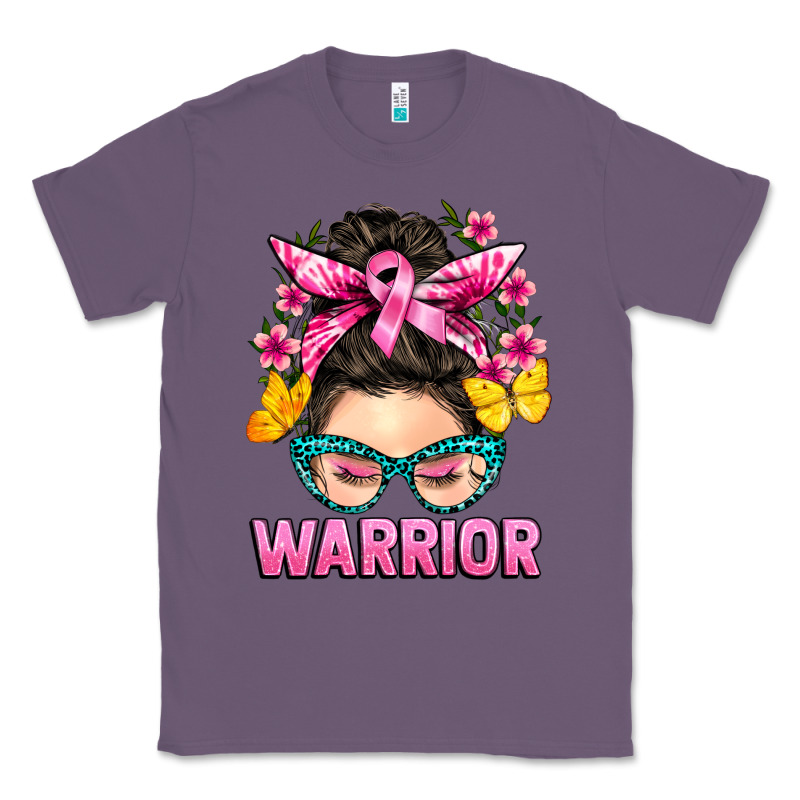 Cancer Warrior Messy Bun Classic Tee by BarkalooDesign | Teevron