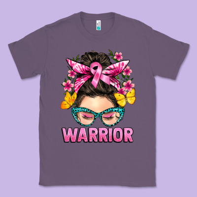 Cancer Warrior Messy Bun Classic Tee Designed By Barkaloodesign
