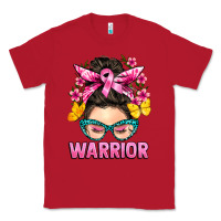 Red cancer warrior messy bun Classic Tee - BarkalooDesign