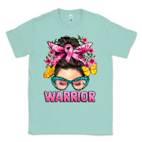 Seafoam cancer warrior messy bun Classic Tee - BarkalooDesign