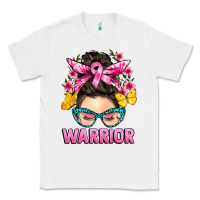 White cancer warrior messy bun Classic Tee - BarkalooDesign
