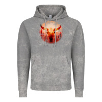 Cloud Rock Western Cowboy Sunset Bull Skull Vintage Hoodie - Bettercallsaul