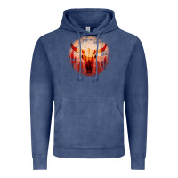 Vintage Denim Western Cowboy Sunset Bull Skull Vintage Hoodie - Bettercallsaul
