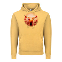 Vintage Mustard Western Cowboy Sunset Bull Skull Vintage Hoodie - Bettercallsaul