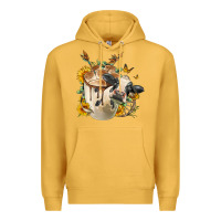 Mustard Black And White Cow Coffee cup Premium Hoodie - FaDigitalArtStudio