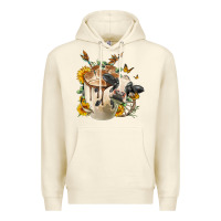 Sandshell Black And White Cow Coffee cup Premium Hoodie - FaDigitalArtStudio