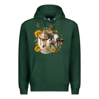 Sports Green Black And White Cow Coffee cup Premium Hoodie - FaDigitalArtStudio