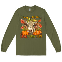 Army Green Pray Till The Cows Come Home Long Sleeve Tee - texasbilliewilder