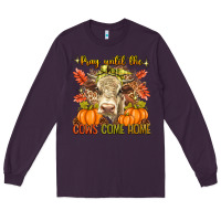 Plum Pray Till The Cows Come Home Long Sleeve Tee - texasbilliewilder