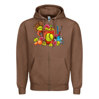 Chestnut Softball Coffee Mug Zipper Hoodie - FaDigitalArtStudio