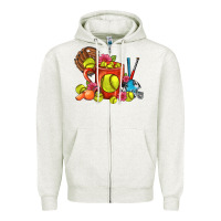 Oatmeal Heather Softball Coffee Mug Zipper Hoodie - FaDigitalArtStudio