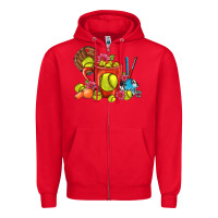 Red Softball Coffee Mug Zipper Hoodie - FaDigitalArtStudio