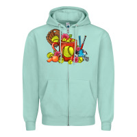 Seafoam Softball Coffee Mug Zipper Hoodie - FaDigitalArtStudio