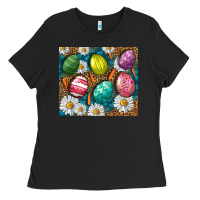 Black Easter eggs Ladies Tee - NancyCooperArtShop
